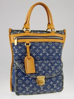 Vintage Louis Vuitton Blue Monogram Denim Sac Plat Bag